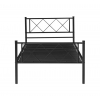 Łóżko czarne metalowe pojedyncze loftowe 90x200