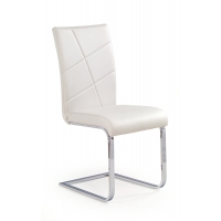 K108 krzesło biała eko skóra / podstawa chrom