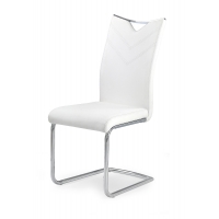 K224 krzesło biała eko skóra - płoza chrom