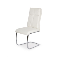 K231 krzesło biała eko skóra - płoza chrom