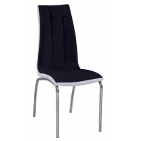 Krzesło SEMPRE czarno-białe, chrom
