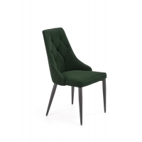 K365 krzesło ciemnozielony velvet, podstawa czarna