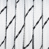 Biały kabel z czarną nitką w oplocie poliestrowym S07 serpentyna biało czarna
