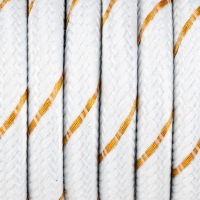 Biały kabel ze złotą nitką w oplocie poliestrowym S08 serpentyna biało złota 2x0,75