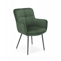 K463 krzesło fotelowe ciemny zielony welur
