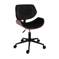Fotel biurowy PREMIS orzech czarny velvet