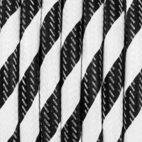 Kabel w oplocie poliestrowym S02 serpentyna szeroka czarno-biała 2x0.75