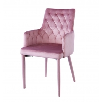 Krzesło różowe pikowane AUGUST welur