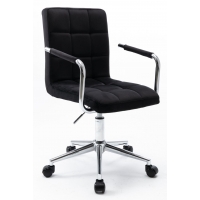 N-15 Fotel biurowy czarny velvet, chrom