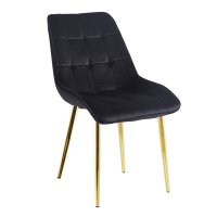 Krzesło czarne J262 welur, złote nogi