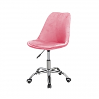 Krzesło obrotowe VC-204 velvet różowy, chrom