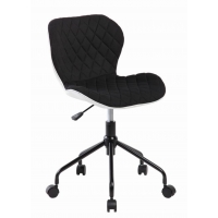 Krzesło obrotowe pikowane czarne-białe QZY-85