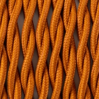 Kabel skręcany w oplocie poliestrowym T08 miedziany brąz dwużyłowy 2x1x075