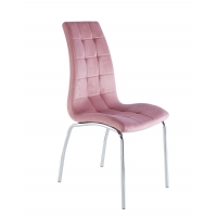 Krzesło welurowe róż antyczny - podstawa chrom DC2-092V