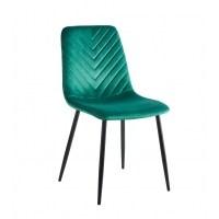 Krzesło zielony velvet w jodełkę K5, nogi czarny metal