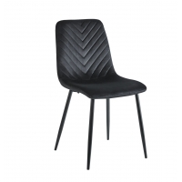 Krzesło czarny velvet w jodełkę K5, nogi czarny metal