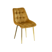 Krzesło żółte welurowe curry J262 złote nogi