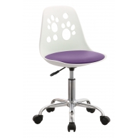 Krzesło obrotowe N-03 białe, fioletowa ecoskóra