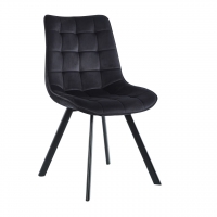 Krzesło pikowane czarne velvet J332