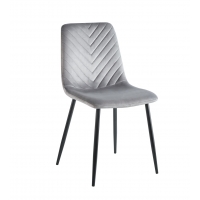 Krzesło szary velvet w jodełkę K5, nogi czarny metal