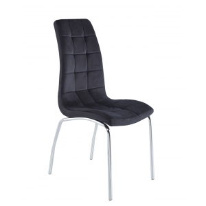 Krzesło czarny welur - podstawa chrom DC2-092V