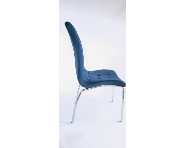 Krzesło granatowy welur - podstawa chrom DC2-092V