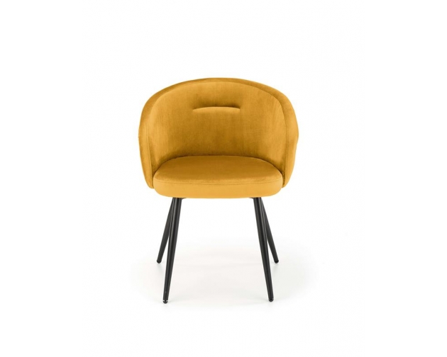 Krzesło musztardowe K430 velvet welur