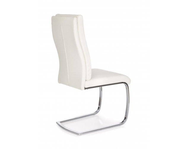 K231 krzesło biała eko skóra - płoza chrom