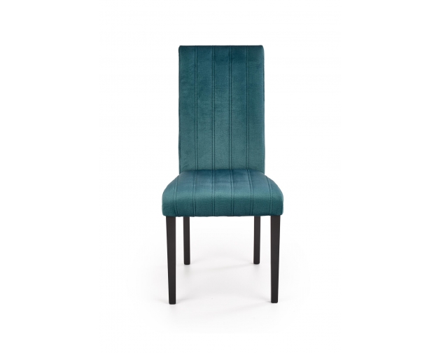DIEGO 2 krzesło czarne tapicerowane - velvet pikowany MONOLITH 37 ciemnozielony