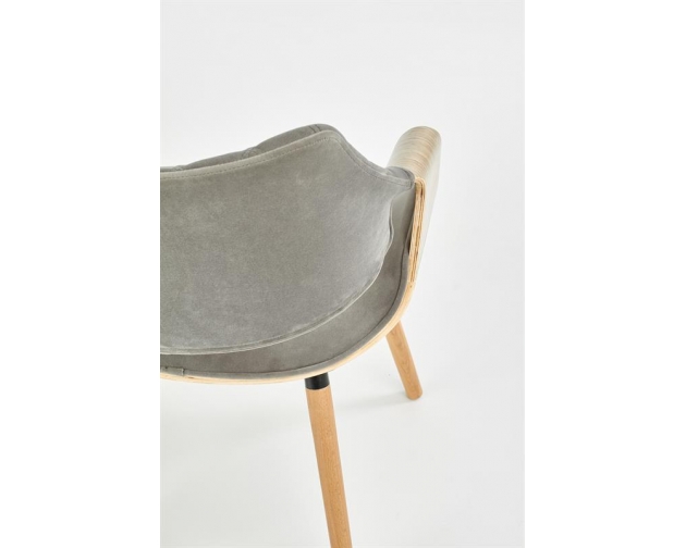 K396 krzesło jasny dąb / szara tkanina
