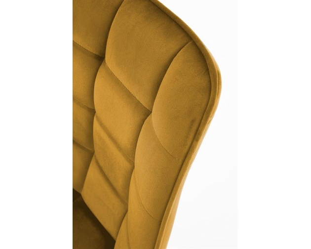 Krzesło K332 musztardowe żółte velvet nogi czarne