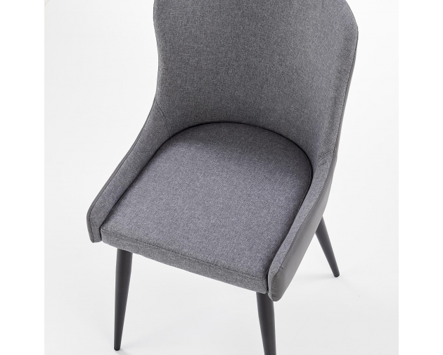 K333 krzesło szare eko skóra/ tkanina - nogi czarne