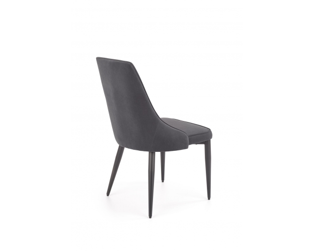 K365 krzesło popiel velvet, czarna podstawa
