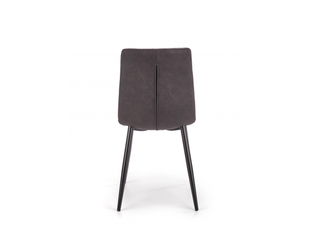 K374 krzesło jasny szary - czarny, ecoskóra - tkanina