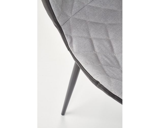 K389 krzesło pikowane ecoskóra - tkanina, czarny / szary