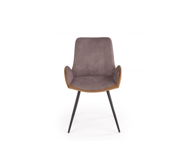 K392 krzesło popielaty / brązowy velvet