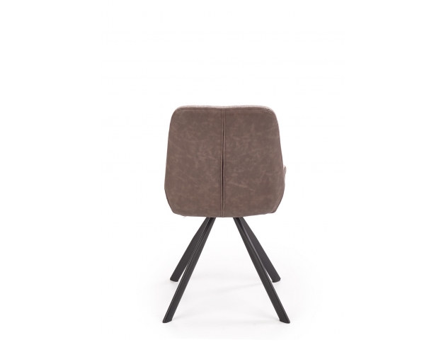 K393 krzesło jasny szary - ciemny brąz eco-skóra