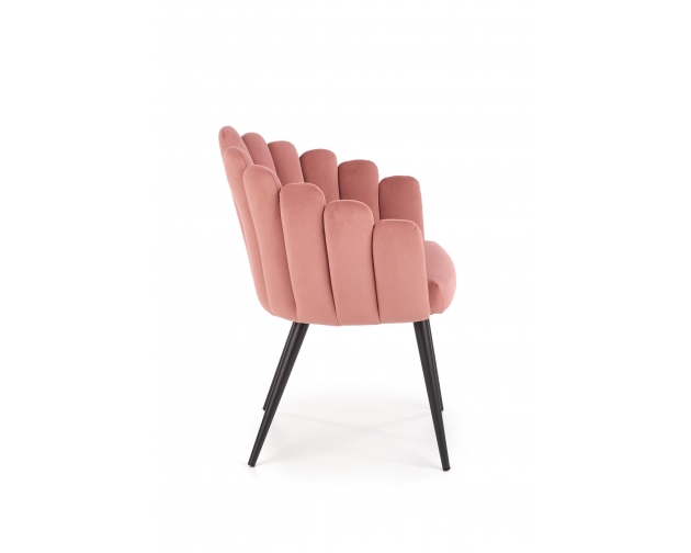 K410 krzesło różowy velvet, nogi czarne