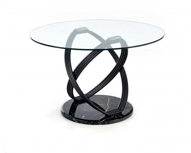 OPTICO stół szklany, podstawa czarna