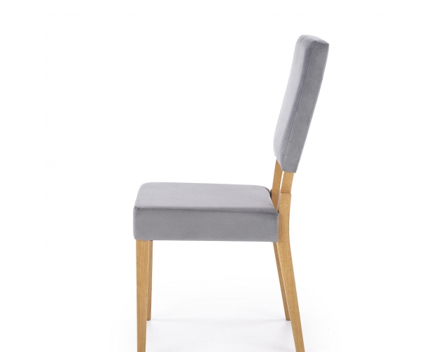 SORBUS krzesło drewniane dąb miodowy, szary welur