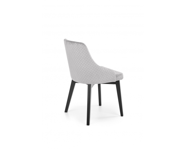 TOLEDO 3 krzesło czarne, velvet pikowany Karo 4 - MONOLITH 85 jasnoszary