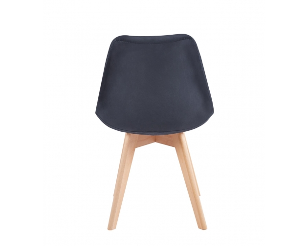Krzesło ARHUS czarne Velvet, nogi drewno bukowe