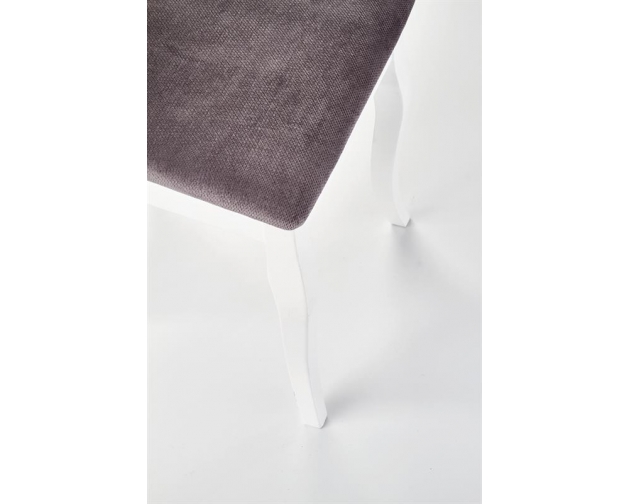 BAROCK krzesło tapicerowane biało - popielate