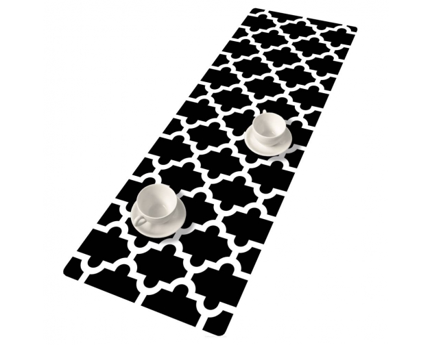 Czarno-biały Bieżnik na stół ozdobny wzorzysty 95x33 cm MAROCO NIGHT