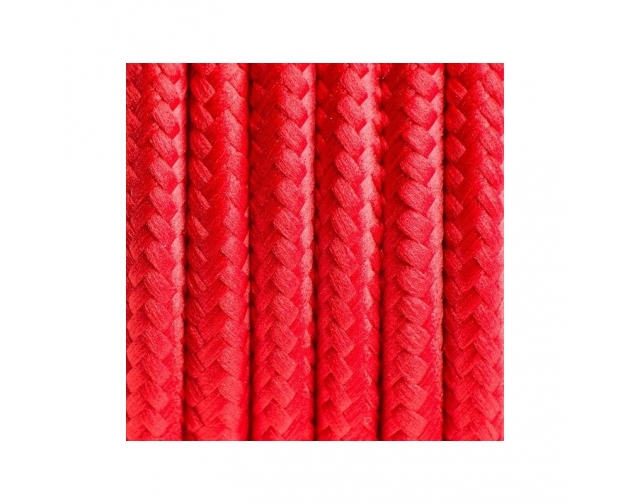 Kabel w oplocie poliestrowym 04 czerwone chilli dwużyłowy 2x0.75