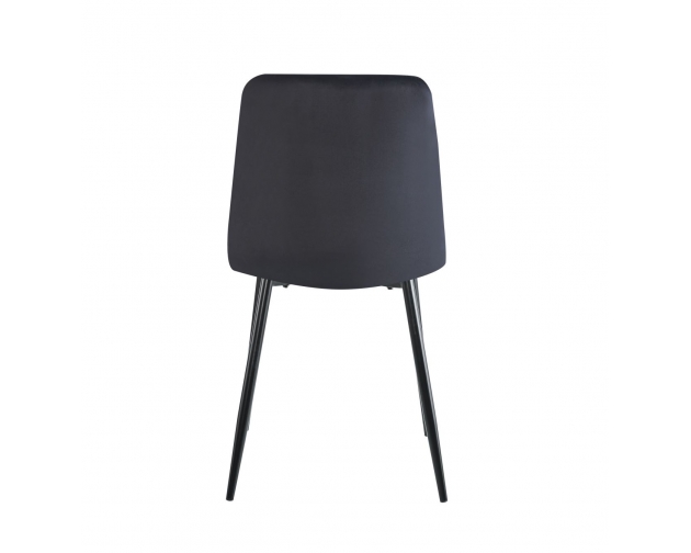Krzesło velvet czarne w romby K6, nogi czarny metal