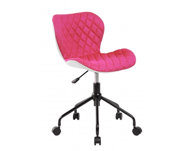 Krzesło obrotowe pikowane róż-biały QZY-85