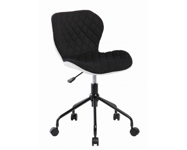 Krzesło obrotowe pikowane czarne-białe QZY-85