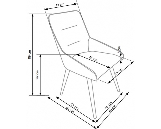 K243 krzesło jasny beton / popiel