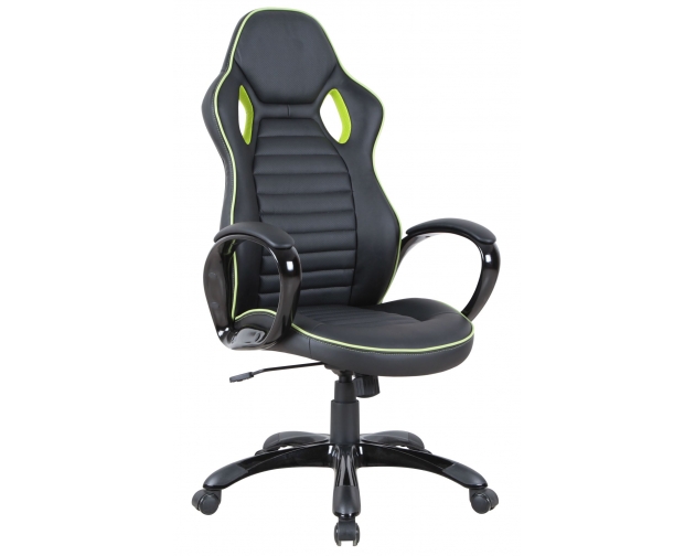Fotel biurowy czarno-zielony ecoskóra CX-0936H